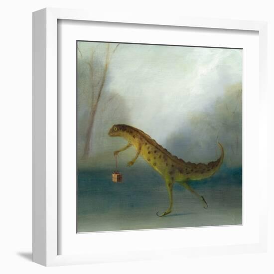 The Yuletide Newt-DD McInnes-Framed Art Print