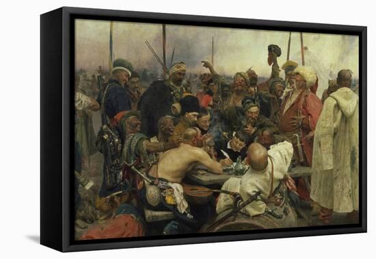 The Zaporozhye Cossacks Writing a Letter to the Turkish Sultan, 1880-91-Ilja Efimowitsch Repin-Framed Premier Image Canvas