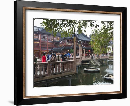 The Zigzag Bridge of Nine Turnings, Yu Yuan (Yuyuan) Bazaar, Shanghai, China, Asia-Amanda Hall-Framed Photographic Print