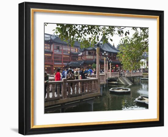 The Zigzag Bridge of Nine Turnings, Yu Yuan (Yuyuan) Bazaar, Shanghai, China, Asia-Amanda Hall-Framed Photographic Print