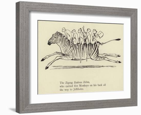 The Zigzag Zealous Zebra-Edward Lear-Framed Giclee Print