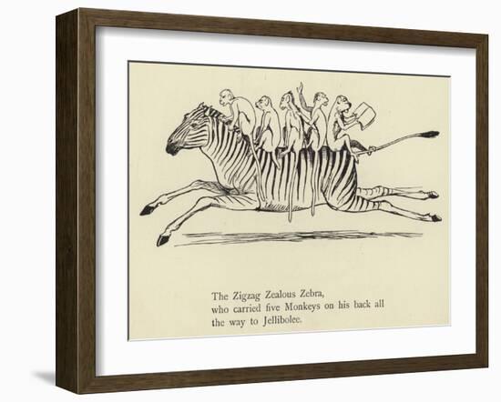 The Zigzag Zealous Zebra-Edward Lear-Framed Giclee Print