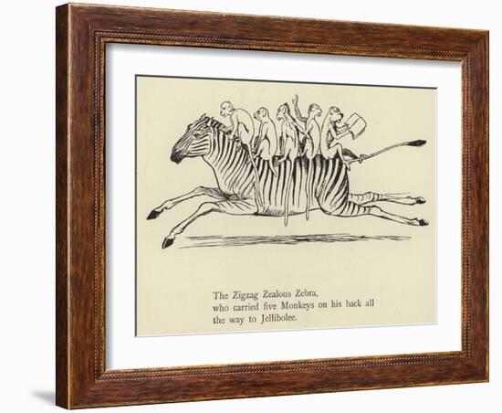 The Zigzag Zealous Zebra-Edward Lear-Framed Giclee Print