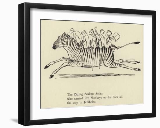 The Zigzag Zealous Zebra-Edward Lear-Framed Giclee Print