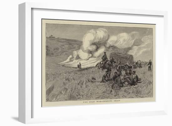The Zulu War, Burning Grass-William Lionel Wyllie-Framed Giclee Print