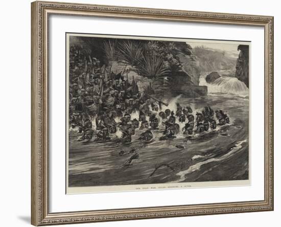 The Zulu War, Zulus Crossing a River-William Heysham Overend-Framed Giclee Print