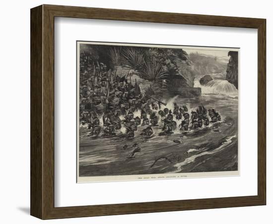 The Zulu War, Zulus Crossing a River-William Heysham Overend-Framed Giclee Print