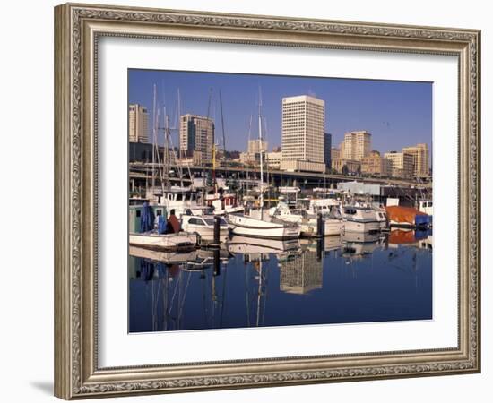 Thea Foss Waterway from the City Marina, Tacoma, Washington-Charles Crust-Framed Photographic Print