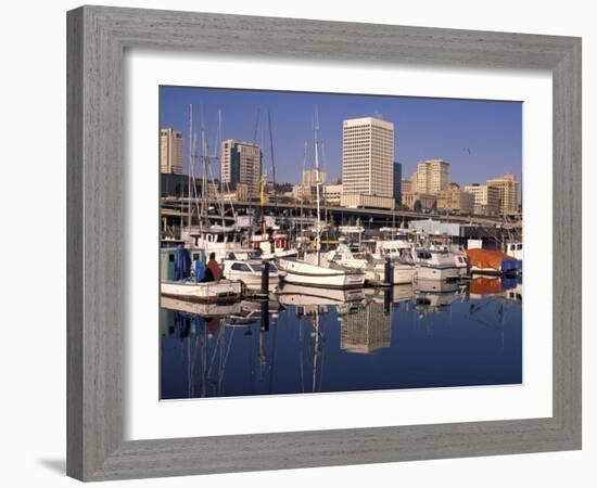 Thea Foss Waterway from the City Marina, Tacoma, Washington-Charles Crust-Framed Photographic Print