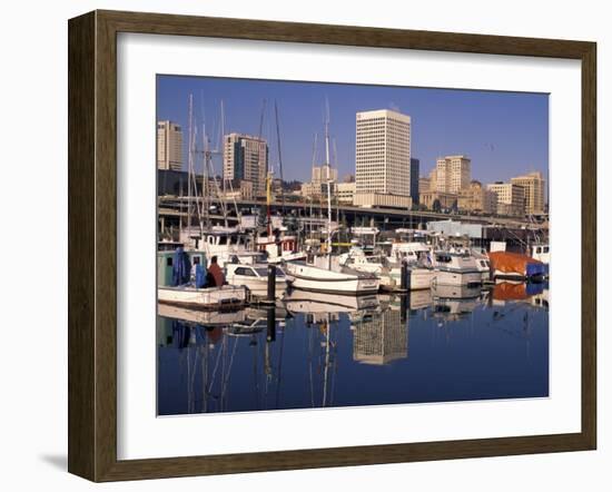 Thea Foss Waterway from the City Marina, Tacoma, Washington-Charles Crust-Framed Photographic Print