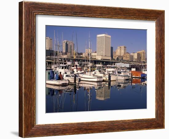 Thea Foss Waterway from the City Marina, Tacoma, Washington-Charles Crust-Framed Photographic Print