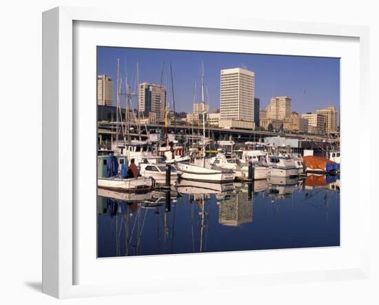 Thea Foss Waterway from the City Marina, Tacoma, Washington-Charles Crust-Framed Photographic Print