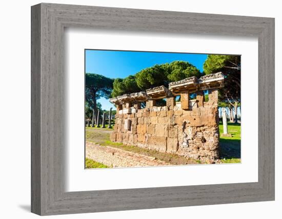 Theater, Ostia Antica archaeological site, Ostia, Rome province, Latium (Lazio), Italy, Europe-Nico Tondini-Framed Photographic Print