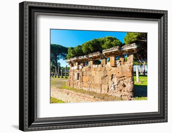 Theater, Ostia Antica archaeological site, Ostia, Rome province, Latium (Lazio), Italy, Europe-Nico Tondini-Framed Photographic Print