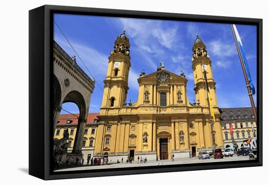 Theatiner Church on Odeonsplatz Square, Munich, Upper Bavaria, Bavaria, Germany, Europe-Hans-Peter Merten-Framed Premier Image Canvas