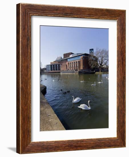 Theatre and River Avon, Stratford Upon Avon, Warwickshire, England, United Kingdom, Europe-Charles Bowman-Framed Photographic Print