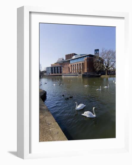 Theatre and River Avon, Stratford Upon Avon, Warwickshire, England, United Kingdom, Europe-Charles Bowman-Framed Photographic Print