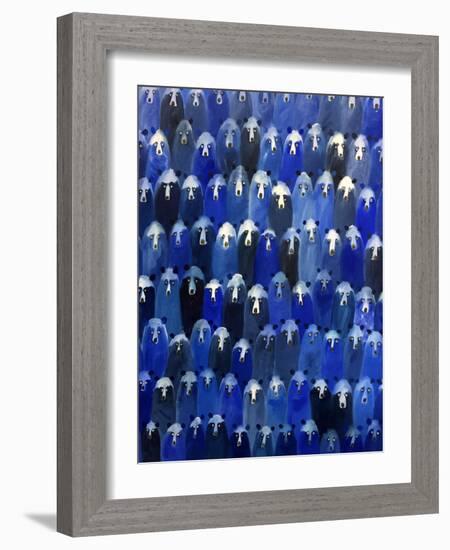 Theatre (Blue Bears at the Theatre), 2016-Holly Frean-Framed Giclee Print