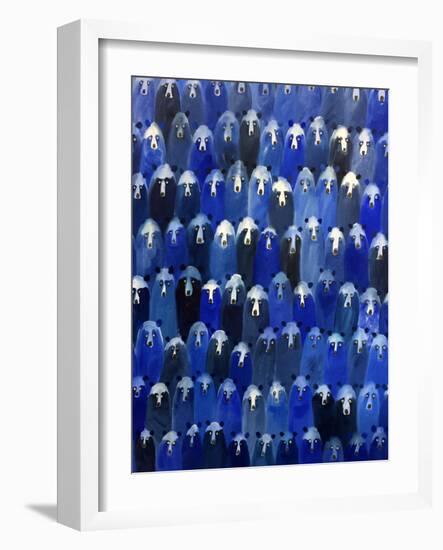 Theatre (Blue Bears at the Theatre), 2016-Holly Frean-Framed Giclee Print
