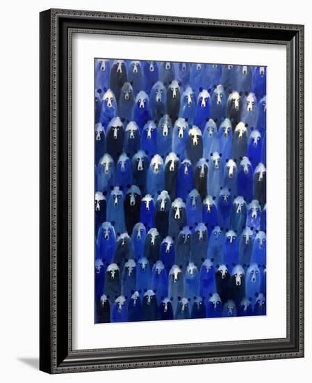 Theatre (Blue Bears at the Theatre), 2016-Holly Frean-Framed Giclee Print