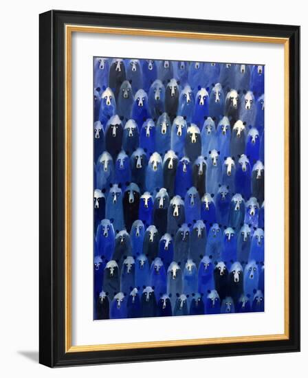 Theatre (Blue Bears at the Theatre), 2016-Holly Frean-Framed Giclee Print