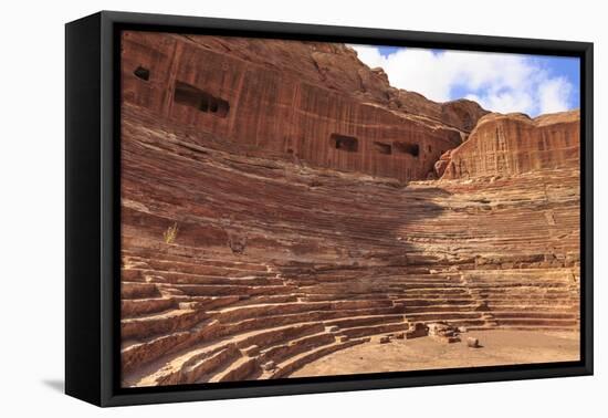 Theatre Carved into the Mountainside, Petra, UNESCO World Heritage Site, Jordan, Middle East-Eleanor Scriven-Framed Premier Image Canvas