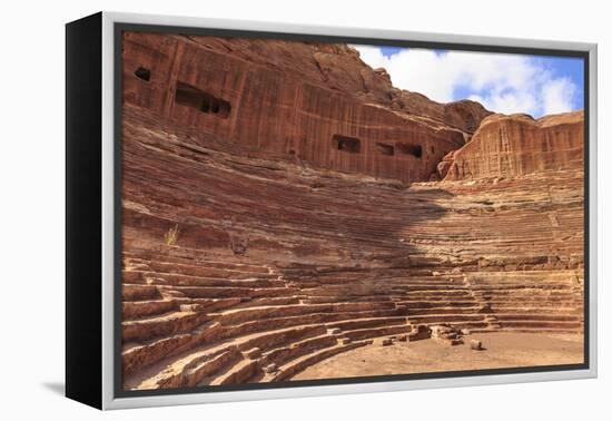 Theatre Carved into the Mountainside, Petra, UNESCO World Heritage Site, Jordan, Middle East-Eleanor Scriven-Framed Premier Image Canvas