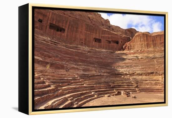 Theatre Carved into the Mountainside, Petra, UNESCO World Heritage Site, Jordan, Middle East-Eleanor Scriven-Framed Premier Image Canvas