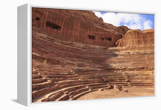 Theatre Carved into the Mountainside, Petra, UNESCO World Heritage Site, Jordan, Middle East-Eleanor Scriven-Framed Premier Image Canvas