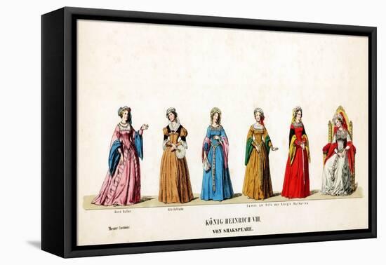 Theatre Costume Designs for Shakespeare's Play, Henry VIII, 19th Century-null-Framed Premier Image Canvas