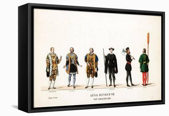 Theatre Costume Designs for Shakespeare's Play, Henry VIII, 19th Century-null-Framed Premier Image Canvas