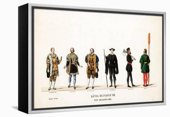 Theatre Costume Designs for Shakespeare's Play, Henry VIII, 19th Century-null-Framed Premier Image Canvas