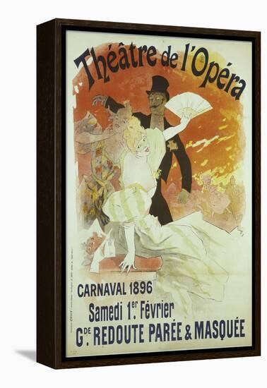 Theatre de l'Opera, Carnaval 1896, Samedi 1er Fevrier, Grande Redoute Paree and Masquee-Jules Chéret-Framed Premier Image Canvas