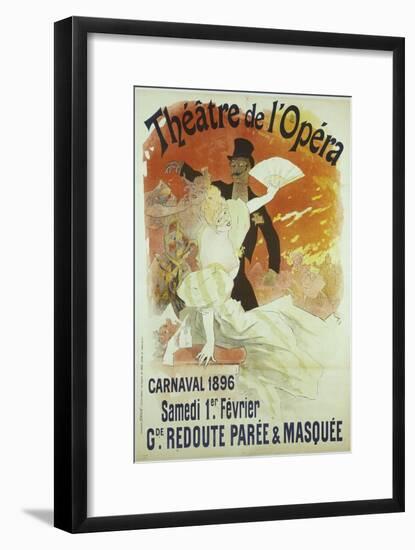 Theatre de l'Opera, Carnaval 1896, Samedi 1er Fevrier, Grande Redoute Paree and Masquee-Jules Chéret-Framed Giclee Print