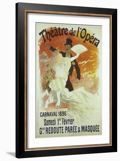 Theatre de l'Opera, Carnaval 1896, Samedi 1er Fevrier, Grande Redoute Paree and Masquee-Jules Chéret-Framed Giclee Print