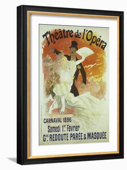 Theatre de l'Opera, Carnaval 1896, Samedi 1er Fevrier, Grande Redoute Paree and Masquee-Jules Chéret-Framed Giclee Print