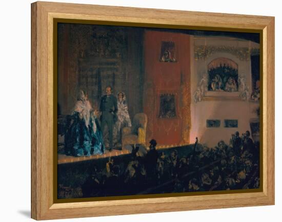 Théâtre Du Gymnase in Paris, 1856-Adolph Friedrich von Menzel-Framed Premier Image Canvas