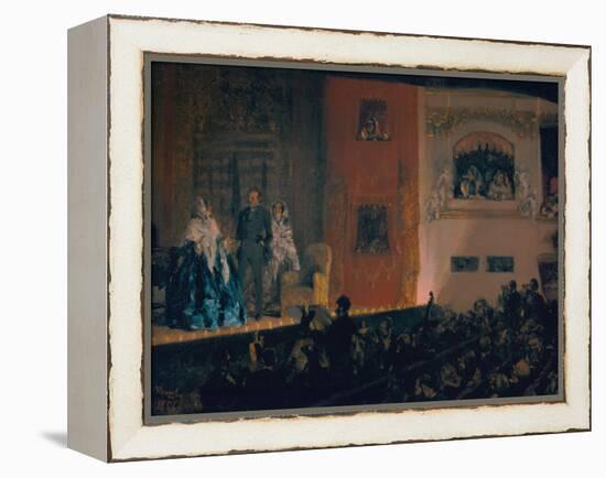 Théâtre Du Gymnase in Paris, 1856-Adolph Friedrich von Menzel-Framed Premier Image Canvas