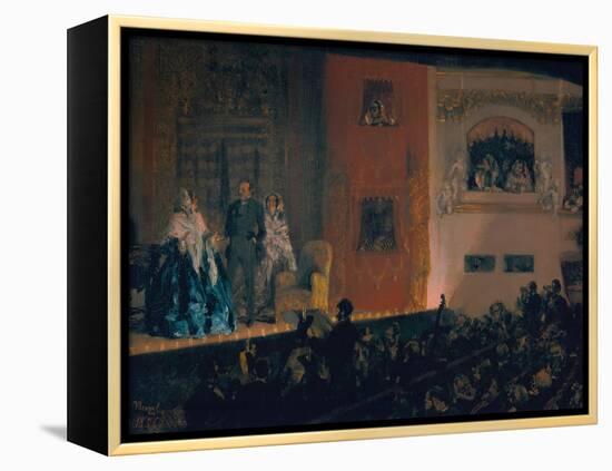 Théâtre Du Gymnase in Paris, 1856-Adolph Friedrich von Menzel-Framed Premier Image Canvas