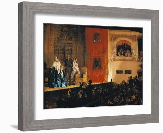 Theatre Du Gymnase in Paris, 1856-Adolph Menzel-Framed Giclee Print