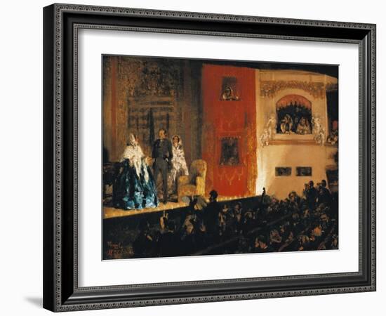 Theatre Du Gymnase in Paris, 1856-Adolph Menzel-Framed Giclee Print
