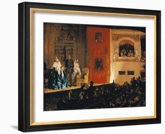 Theatre Du Gymnase in Paris, 1856-Adolph Menzel-Framed Giclee Print