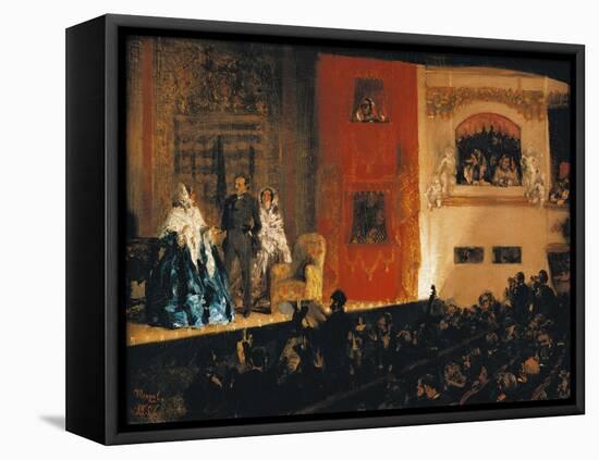 Theatre Du Gymnase in Paris, 1856-Adolph Menzel-Framed Premier Image Canvas