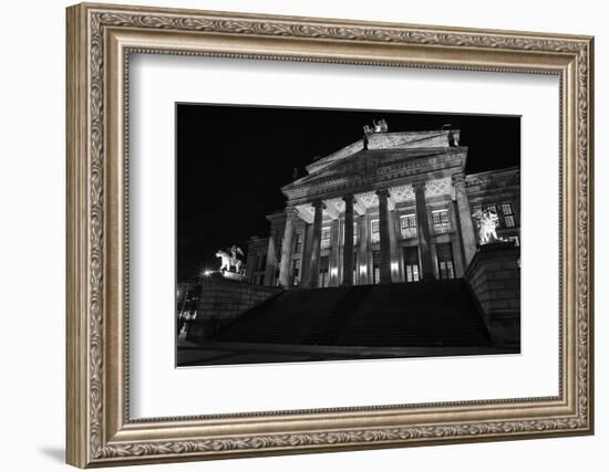 Theatre, 'Gendarmenmarkt', Berlin, middle, night photography-Christian Hikade-Framed Photographic Print