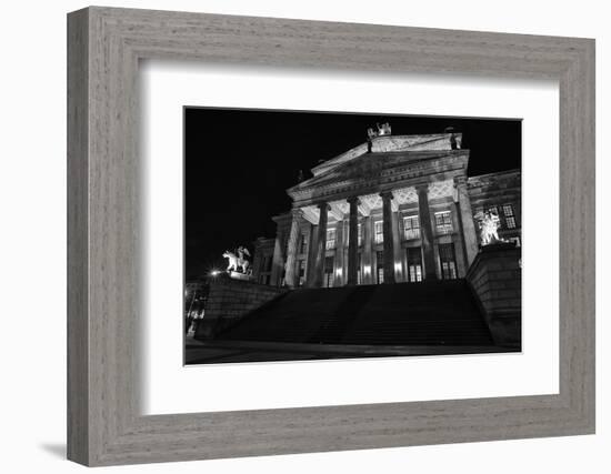 Theatre, 'Gendarmenmarkt', Berlin, middle, night photography-Christian Hikade-Framed Photographic Print