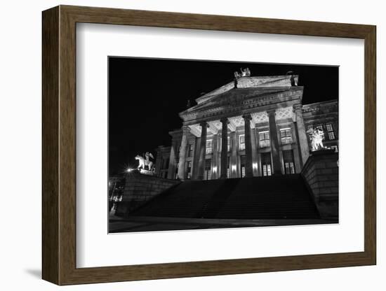 Theatre, 'Gendarmenmarkt', Berlin, middle, night photography-Christian Hikade-Framed Photographic Print