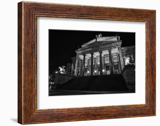 Theatre, 'Gendarmenmarkt', Berlin, middle, night photography-Christian Hikade-Framed Photographic Print