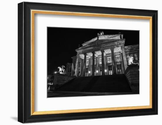 Theatre, 'Gendarmenmarkt', Berlin, middle, night photography-Christian Hikade-Framed Photographic Print
