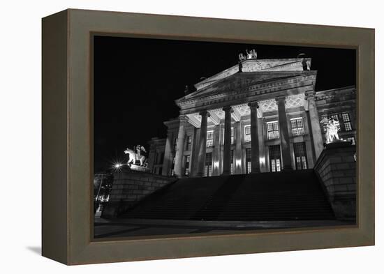 Theatre, 'Gendarmenmarkt', Berlin, middle, night photography-Christian Hikade-Framed Premier Image Canvas