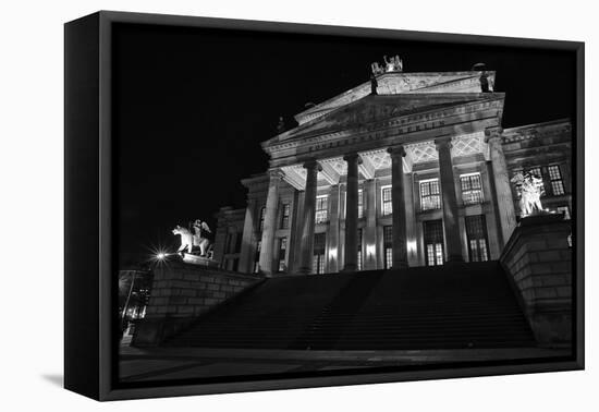 Theatre, 'Gendarmenmarkt', Berlin, middle, night photography-Christian Hikade-Framed Premier Image Canvas